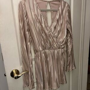 Metallic Long Sleeve Romper